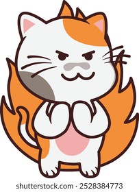 Cute Cat with Evil Expression Illustration