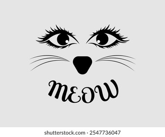 cute cat eye vector art design