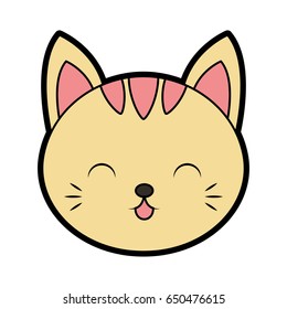 cute cat face cartoon