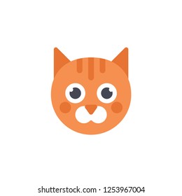 cute cat face cartoon icon