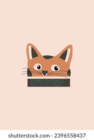 Cute Katze Gesicht Cartoon Vektor. Cartoon Cat Peking