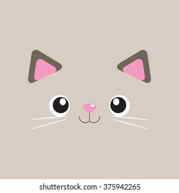 Cute Cat Face for Cover Book Design