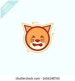 Cute cat face emoticon emoji expression Illustration. Scalable and editable vector.	
