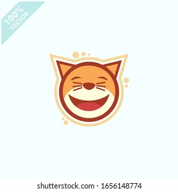 Cute cat face emoticon emoji expression Illustration. Scalable and editable vector.	
