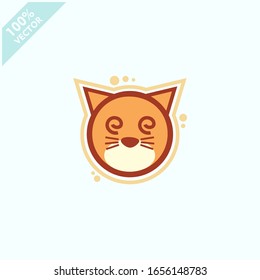 Cute cat face emoticon emoji expression Illustration. Scalable and editable vector.	
