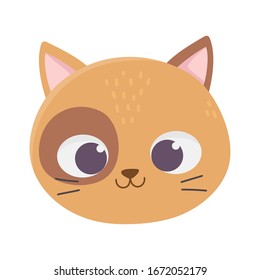 Cute Cat Mascot Head Character Stock Vector (Royalty Free) 1068692081 ...