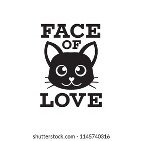 cute cat face. funny pet quote poster typography. vector design template.