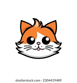 Cute cat face. Cat head vector illustration