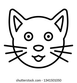 Cute cat face icon. Outline cute cat face vector icon for web design isolated on white background