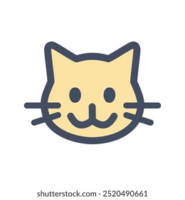 Cute cat face icon. Simple cat face icon, perfect for pet-related designs, social media, and more.