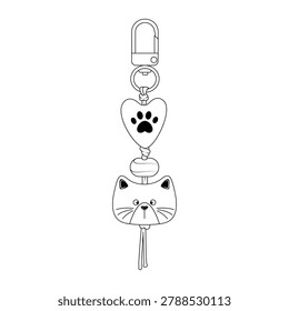 Cute cat face keychain