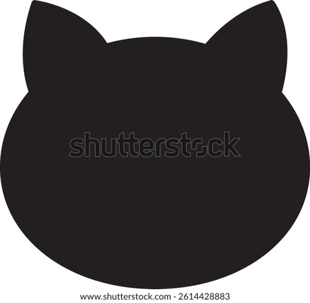 Cute cat face line drawing baby animal cartoon smile kitty sketch pet design spot ears nose whiskers friendly head child print logo art