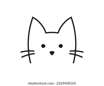 Cute Katze Gesicht Linie Symbol. Vektorgrafik.