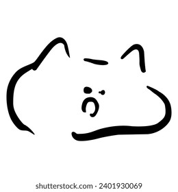 Icono de la línea de la cara del gato. Silueta del logotipo de la cabeza de gato.