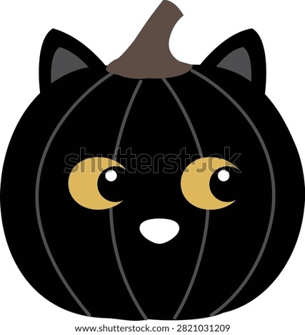 Cute Cat Face Pumpkin Elements for Halloween in Flat Vector Style.
Halloween Pumpkin with Cat Face Clipart Collection for Seasonal Designs.