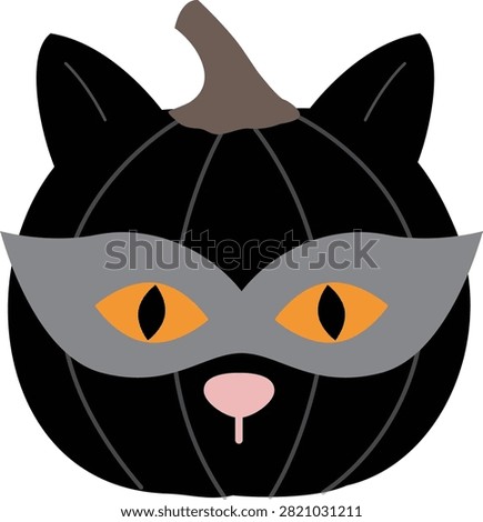 Cute Cat Face Pumpkin Elements for Halloween in Flat Vector Style.
Halloween Pumpkin with Cat Face Clipart Collection for Seasonal Designs.
