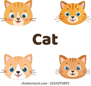 cute cat face smiling with happiensee