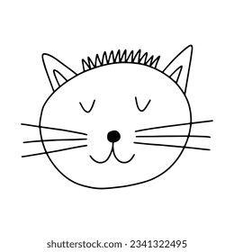 Cute cat face vector clip art