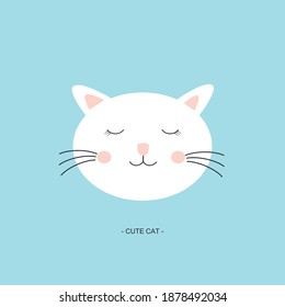 Cute cat Face Vector Design