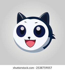 Un lindo Vector de cara de gato con ojos grandes, bigotes y una nariz pequeña. Perfecto para diseños con temática de mascotas, ilustraciones para niños y agregar un toque adorable a cualquier proyecto.