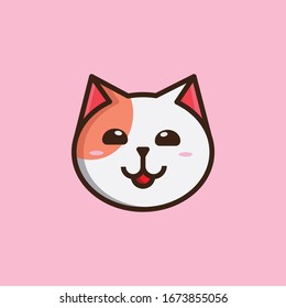 Cute Cat Face Vector Illustration Vector Design