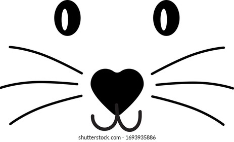 Cute cat face, vector illustration