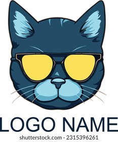 Cute Cat Face vector Illustration Icons, Cat face logo set vector illustration