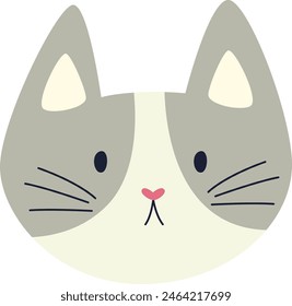 Ilustración vectorial de cara de gato lindo