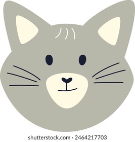 Cute Cat Face Vector Illustration