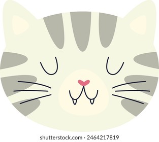 Cute Cat Face Vector Illustration