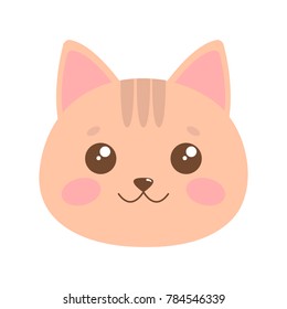 Cute cat face. Vector illustration