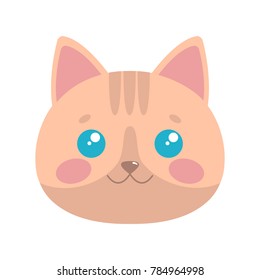 Cute cat face. Vector illustration
