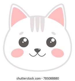 Cute cat face. Vector illustration
