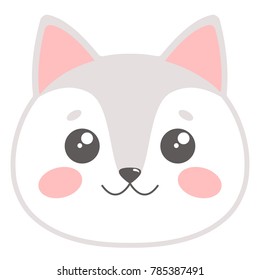 Cute cat face. Vector illustration
