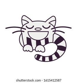 cute cat fairytale character isolated icon vector illustration design