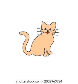 Cute cat flat character design