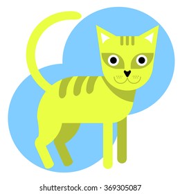 Cute cat in flat design style. Vector illustration