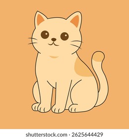 Una linda ilustración plana de gato. 