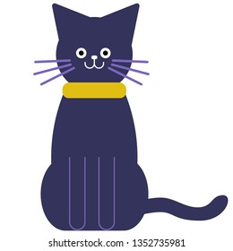 cute cat flat illustration on white