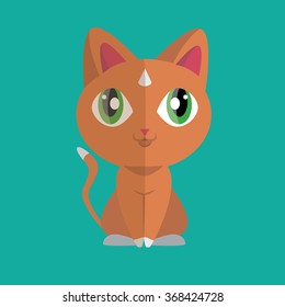Cute cat. Flat illustration. Styling animal