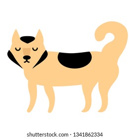 cute cat flat illustration Wild life plants and animals series