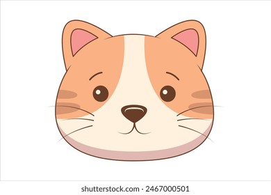 Cute Cat Flat Sticker Design