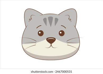 Cute Cat Flat Sticker Design