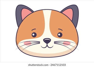 Cute Cat Flat Sticker Design