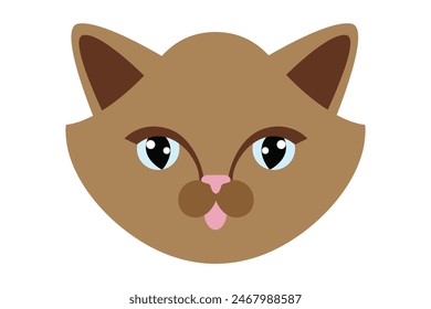 Cute Cat Flat Sticker Design