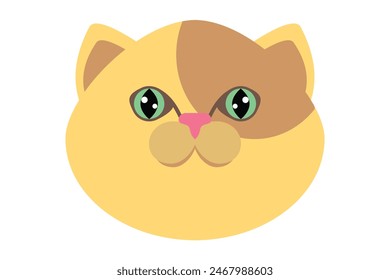Cute Cat Flat Sticker Design
