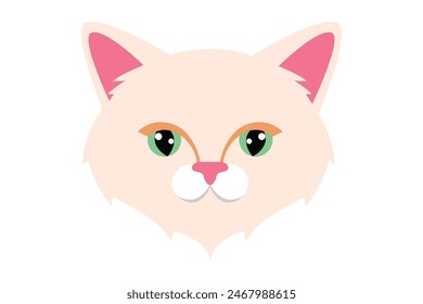 Cute Cat Flat Sticker Design