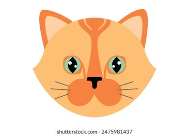 Cute Cat Flat Sticker Design