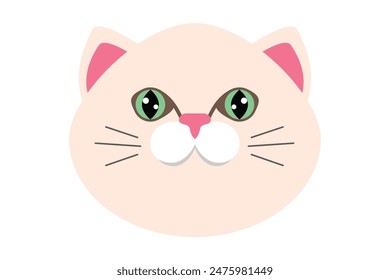 Cute Cat Flat Sticker Design