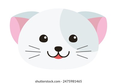 Lindo diseño de pegatina plana de gato